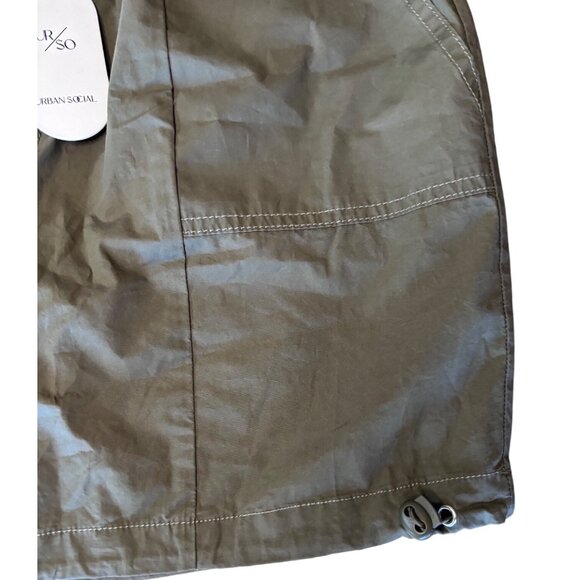 Urban Social Olive Green Cargo Parachute Skirt Size Large New With Tags - Picture 3 of 10